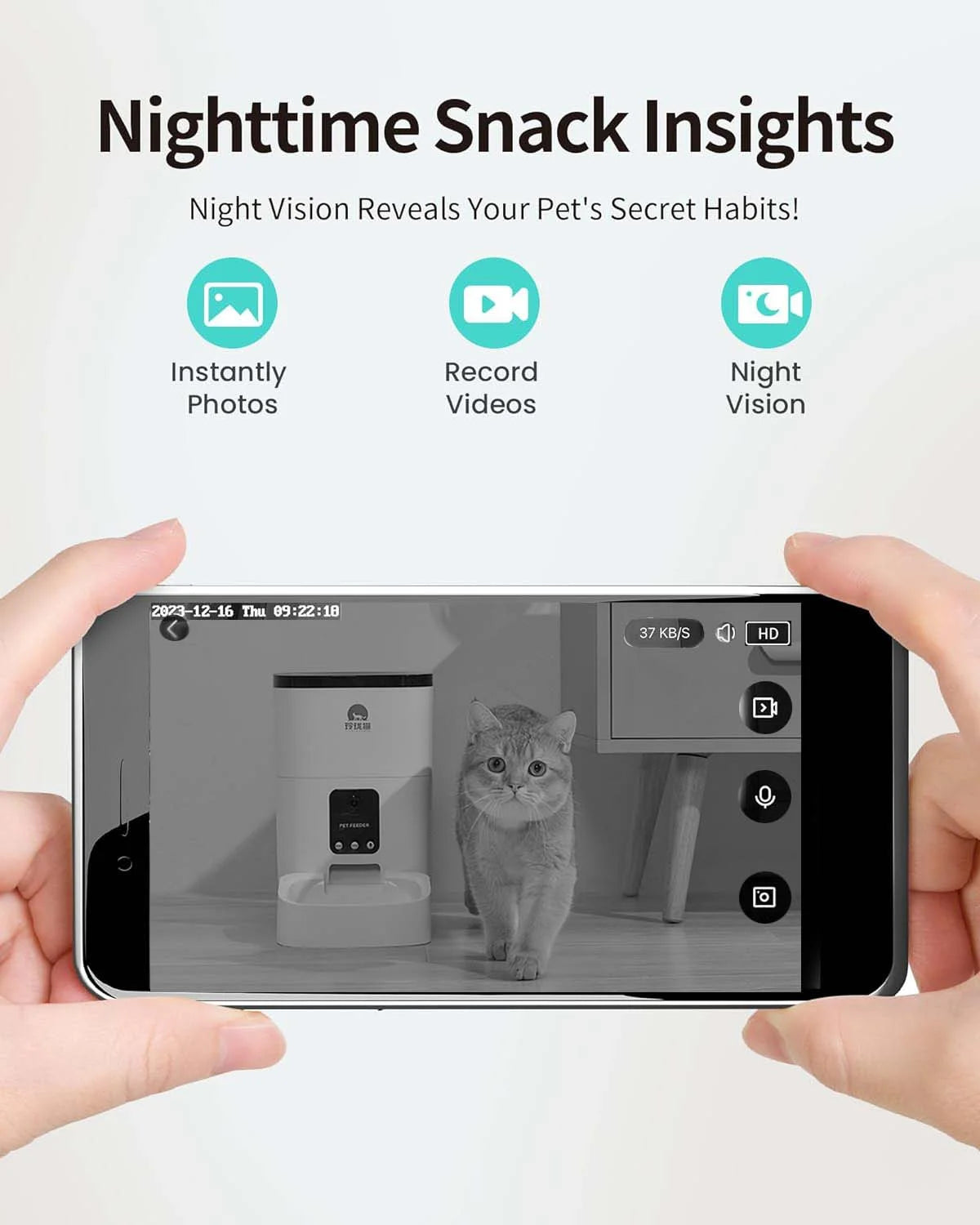 Smart Pet Feeder with 1080P Camera