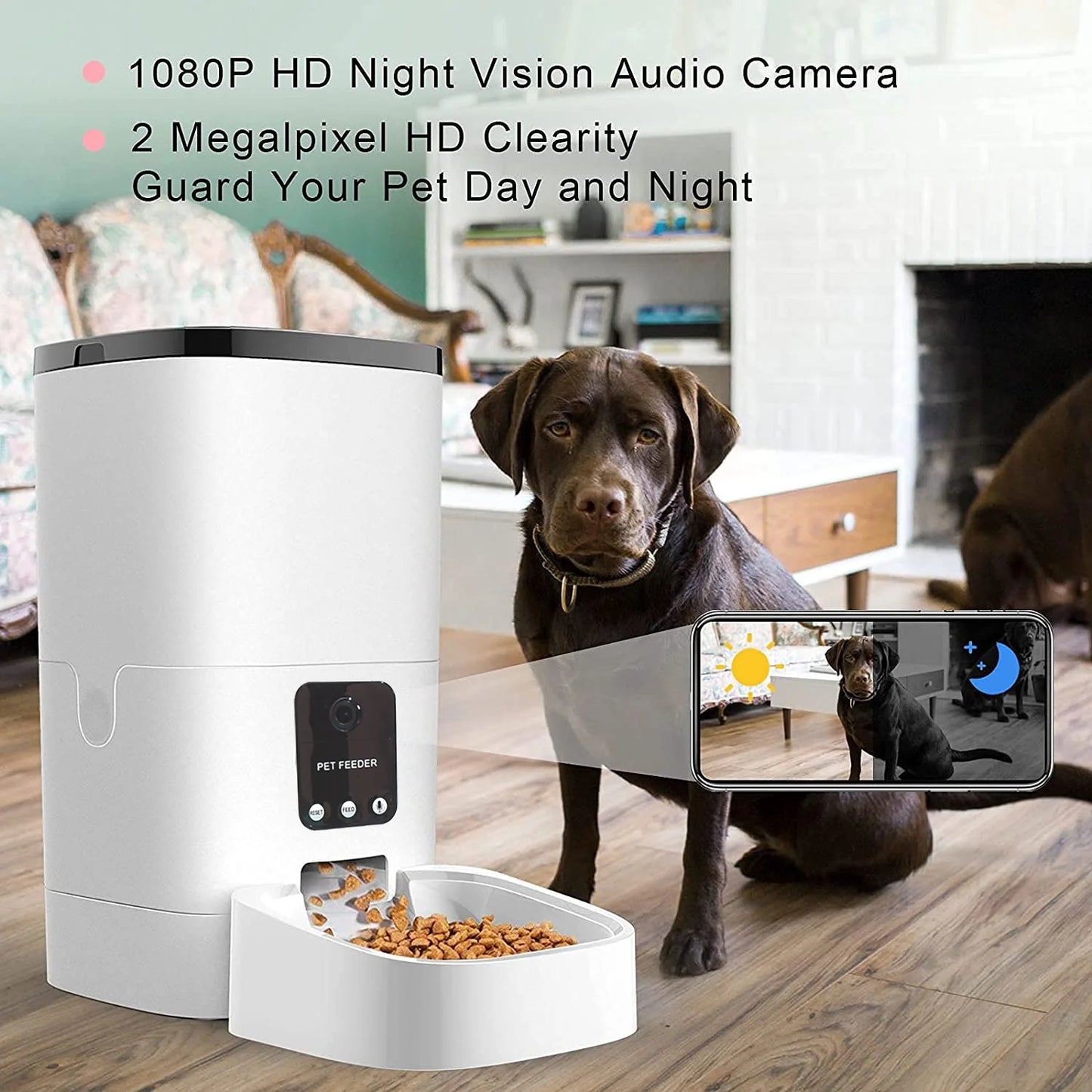 Smart Pet Feeder with 1080P Camera
