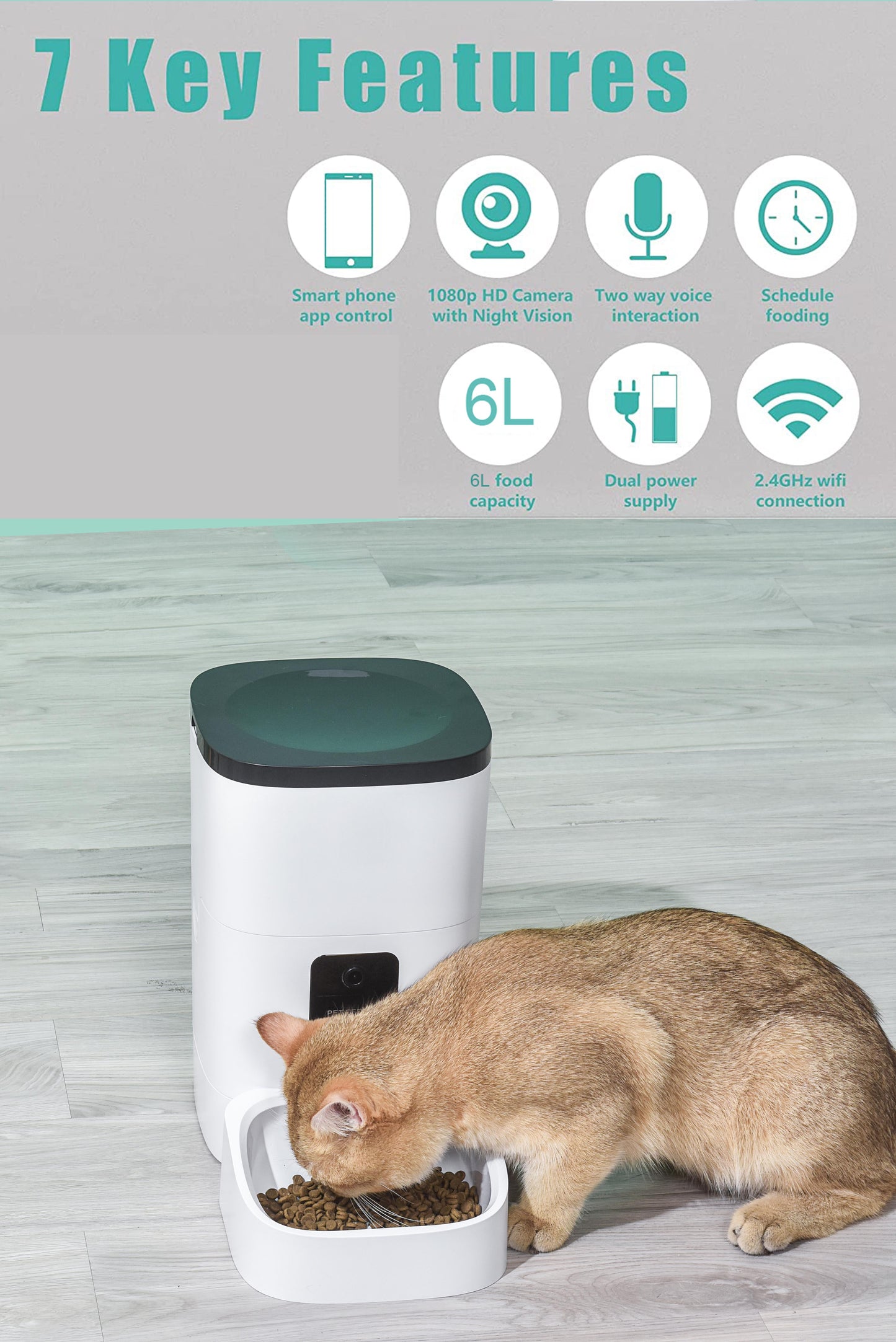 Smart Pet Feeder with 1080P Camera