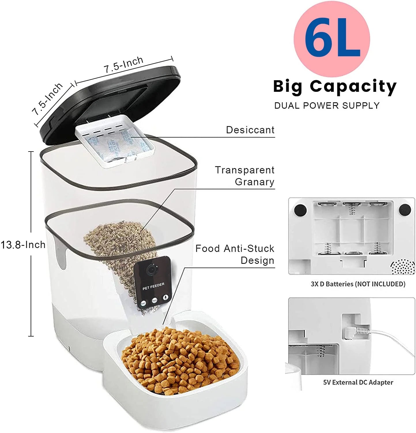 Smart Pet Feeder with 1080P Camera